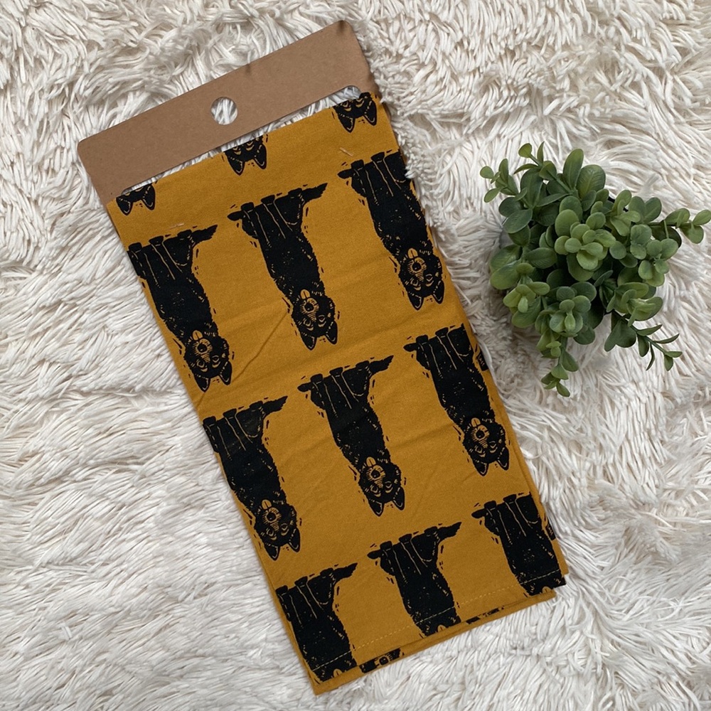 Primatives By Kathy Husky Kitchen Towel 💗 Mustard & Black - Picture 3 of 16